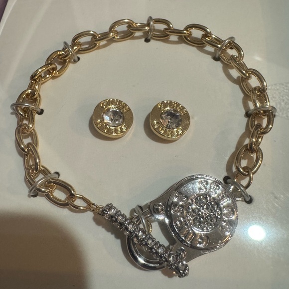 Guess Gold and Silver Bracelet with Earrings Set - Picture 4 of 4